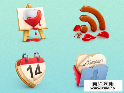 Free St. Valentine's icon set by Cuberto in 16 Valentine's Day Design Freebies
