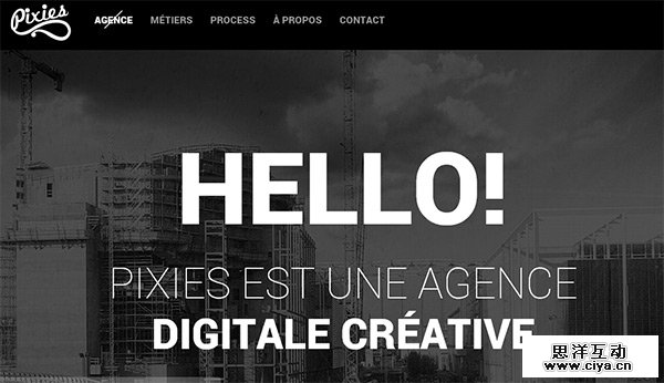 Pixies in Collection of 50 Modern Websites in Dark Style