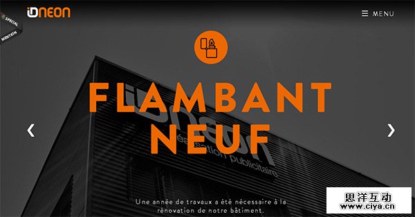 ID Neon in Collection of 50 Modern Websites in Dark Style