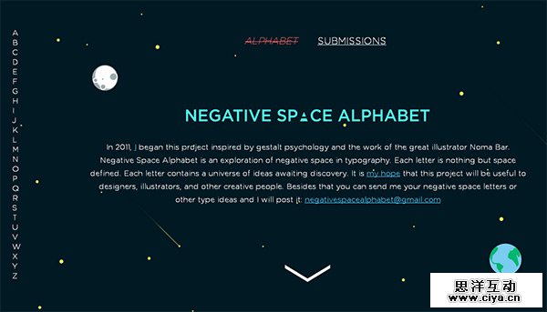 Negative Space in Collection of 50 Modern Websites in Dark Style