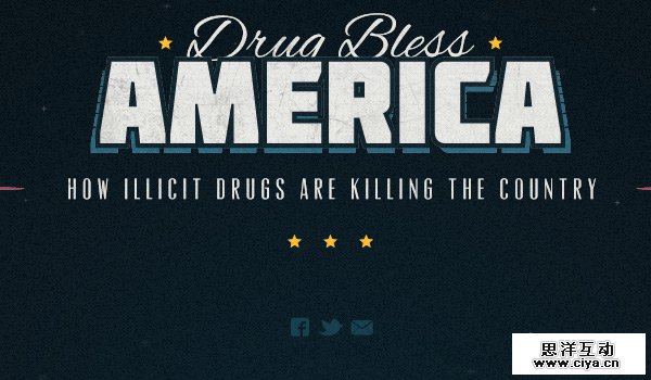 Drug Bless America in Collection of 50 Modern Websites in Dark Style