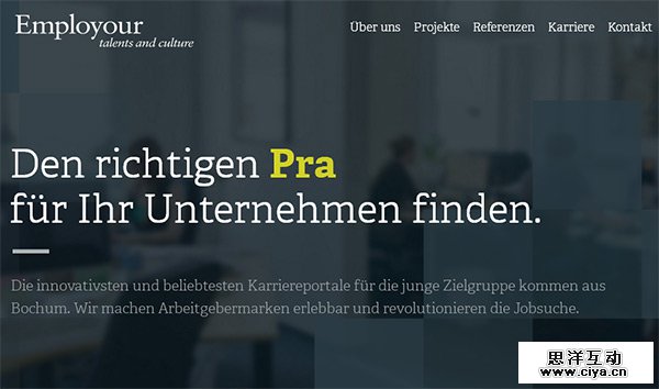 Employour in Collection of 50 Modern Websites in Dark Style
