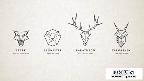 PS教程！教你创建超酷的权利的游戏家族线条抽象徽章