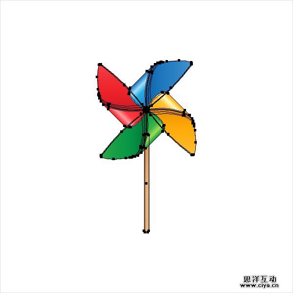 PS教程！手把手教你用AI创建精致玲珑的多彩风车