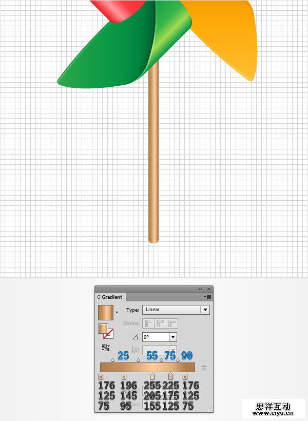 PS教程！手把手教你用AI创建精致玲珑的多彩风车
