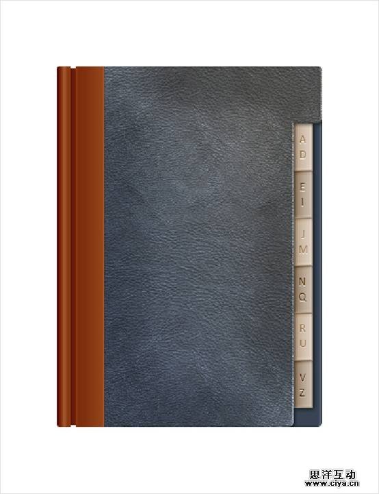 PS教程！手把手教你打造复古的牛皮质感通讯簿图标