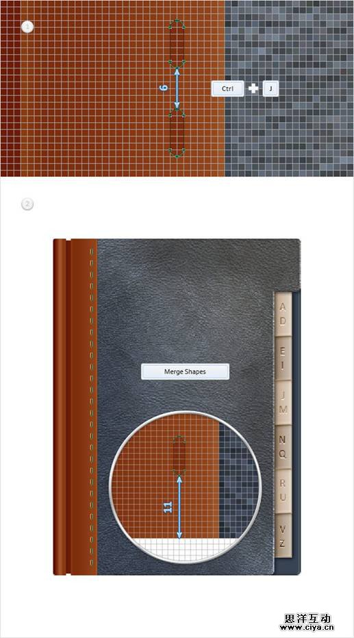 PS教程！手把手教你打造复古的牛皮质感通讯簿图标