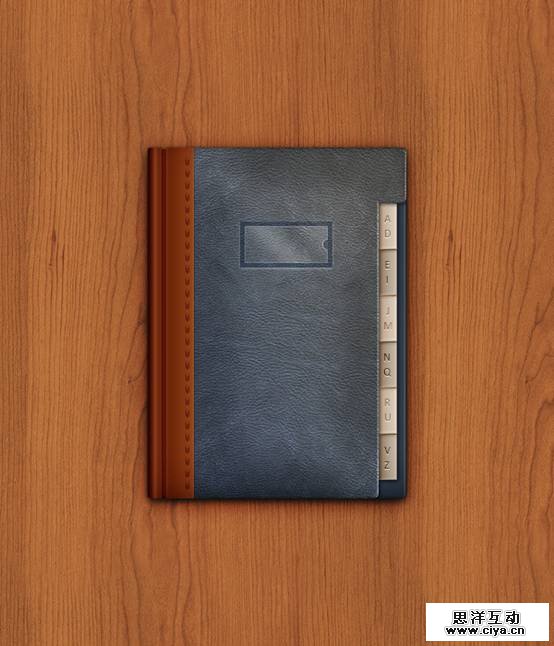 PS教程！手把手教你打造复古的牛皮质感通讯簿图标