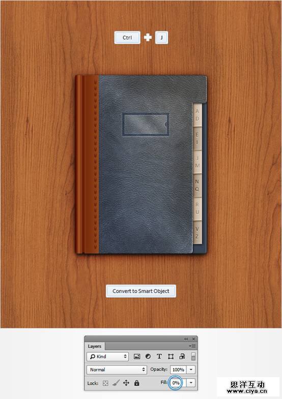 PS教程！手把手教你打造复古的牛皮质感通讯簿图标