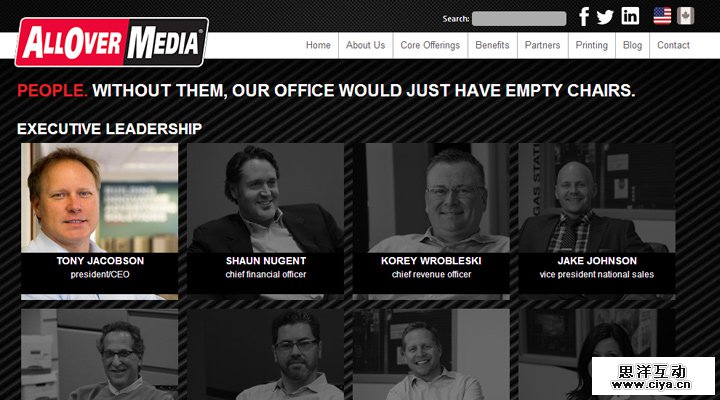 all over media inspiration team list webpage