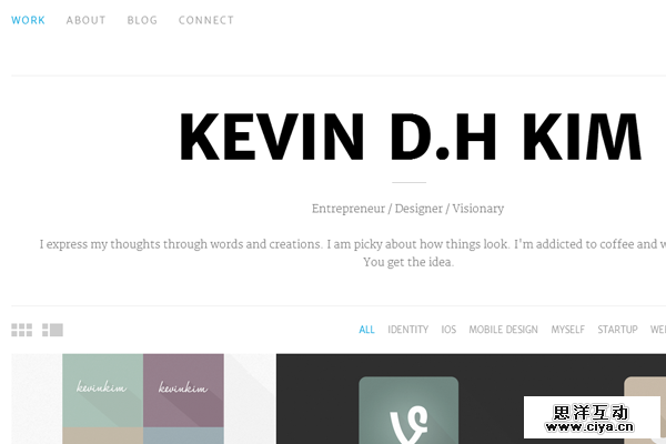 web designer portfolio kevinkim website