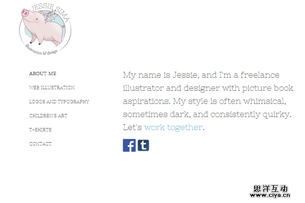 jessie sima portfolio website layout