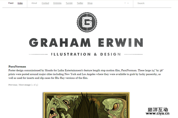 graham erwin website portfolio layout