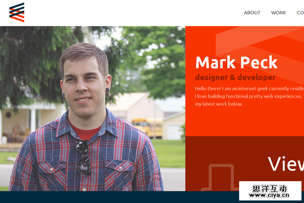 portfolio red orange website layout mark peck