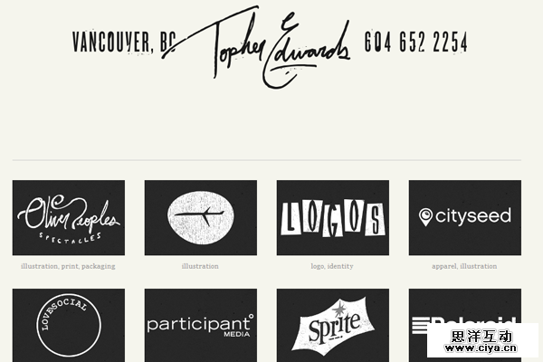 topher edwards website layout portfolio