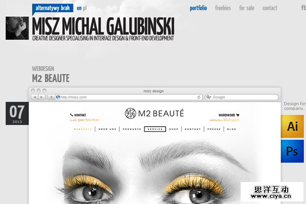 michal galubinski website portfolio layout