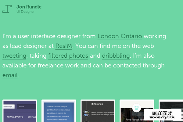 green portfolio website jon rundle
