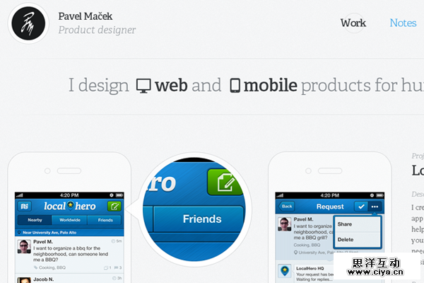pavel macek website designer portfolio layout