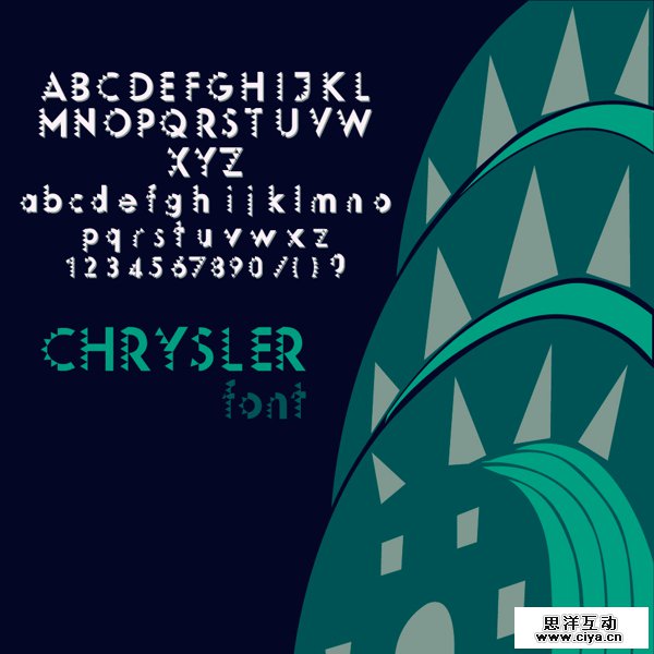 Chrysler Font by Daniel Durán Martínez in Showcase of Art Deco Typography