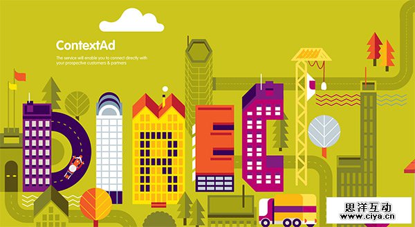 ContextAd in 35 Examples of Vector Illustrations in Web Design