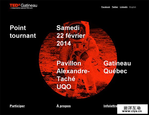 TEDx Gatineau in 50 Dark Web Designs for Inspiration