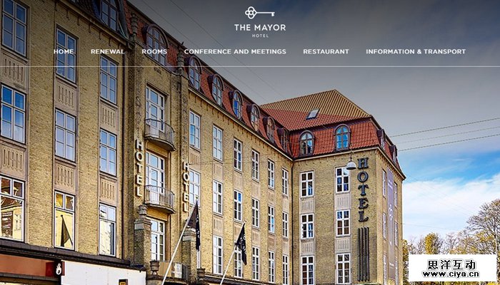 denmark the mayor hotel website layout