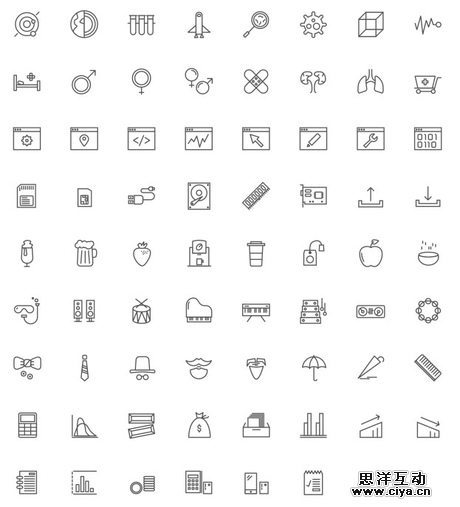 素材推荐——各类线条图标合集（免费下载）