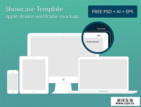 Apple Device Wireframe Mockups