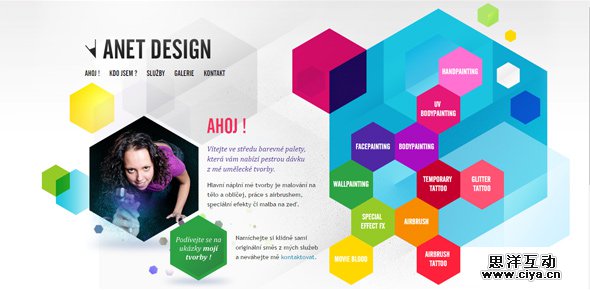 Anet-Design Website Designs Using Hexagons
