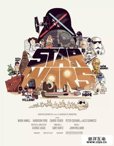 全球50位顶尖插画师笔下的《星球大战》，情怀满满，热血沸腾！