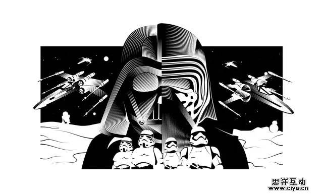 全球50位顶尖插画师笔下的《星球大战》，情怀满满，热血沸腾！