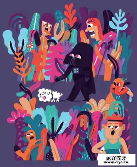 全球50位顶尖插画师笔下的《星球大战》，情怀满满，热血沸腾！