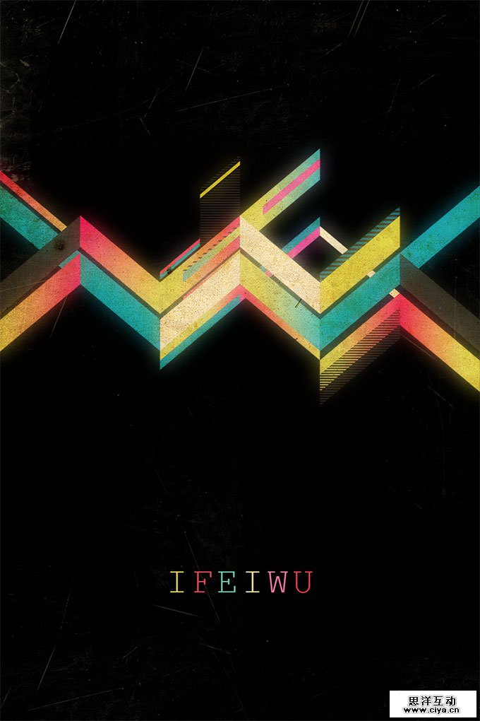 抽象几何怀旧感海报制作