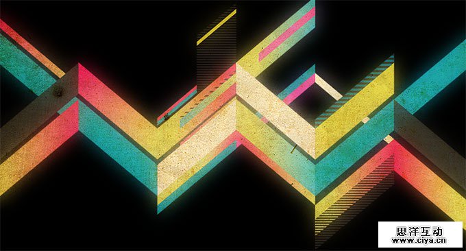 抽象几何怀旧感海报制作