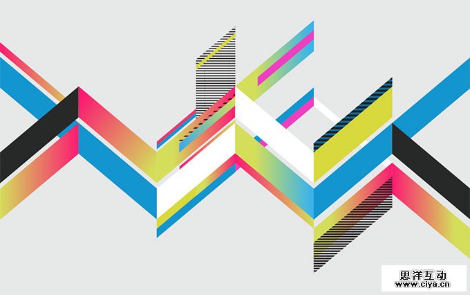 抽象几何怀旧感海报制作